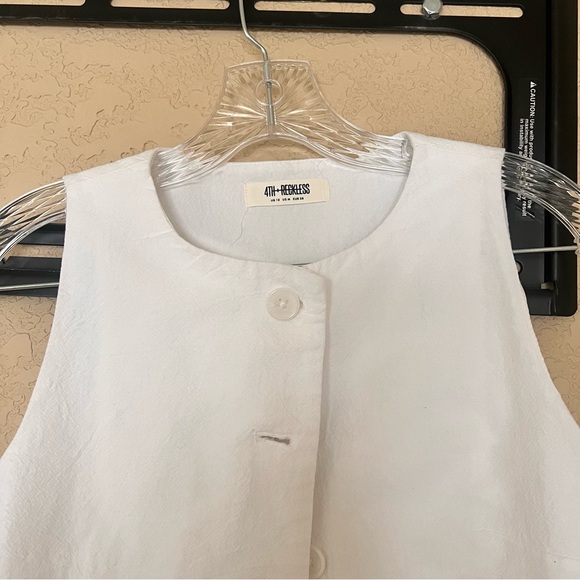 4th & Reckless linen look longline Vest 6 - Picture 9 of 13